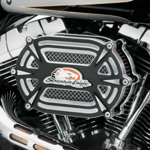 Harley Davidson Screamin Eagle Extreme Billet Ventilator Luftfilter Kit, Schwarz Cut 6