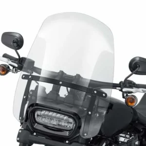 Harley Davidson Wind Splitter Abnehmbares Compact Windschild 19″ Klar & Schwarz 6