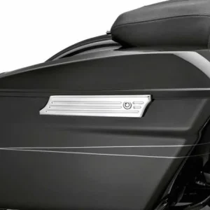 Harley Davidson Billet Satteltaschen-Scharnier Cover Gefräst, Chrom 6